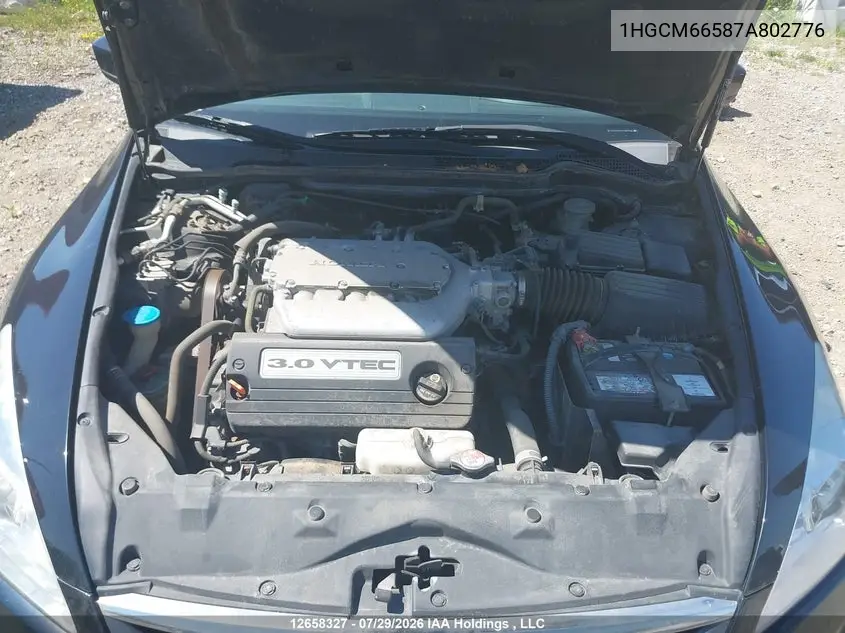 2007 HONDA ACCORD VIN 1HGCM66587A802776 — фото 10