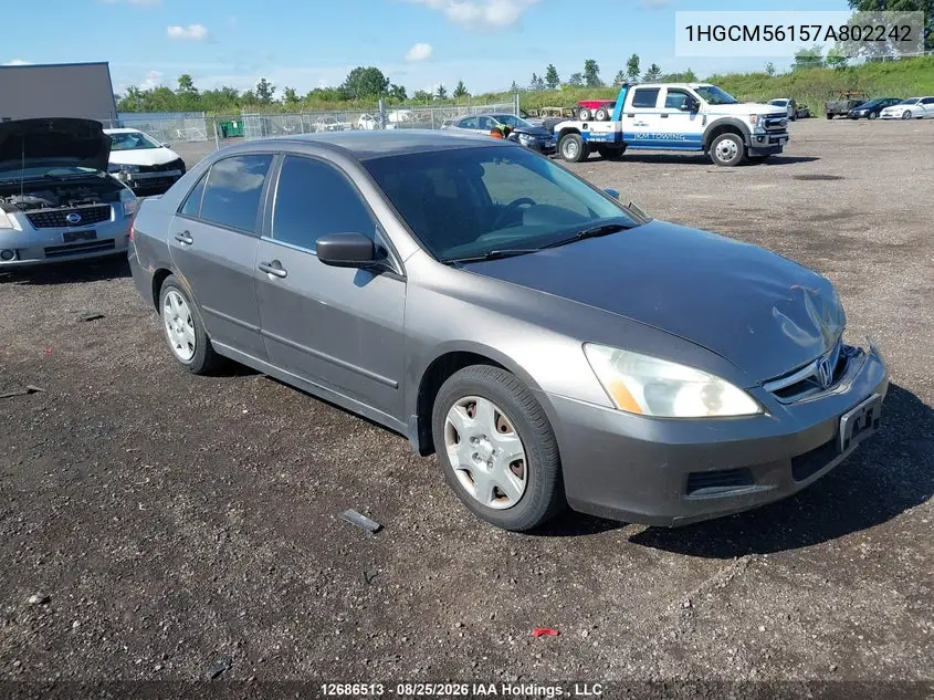 HONDA ACCORD 2007, VIN 1HGCM56157A802242