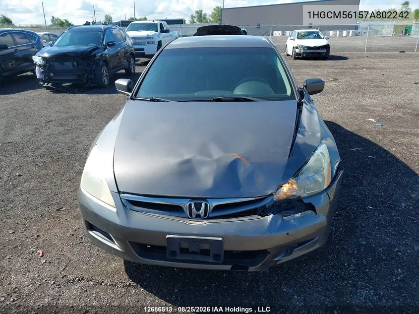 2007 HONDA ACCORD VIN 1HGCM56157A802242 — фото 12