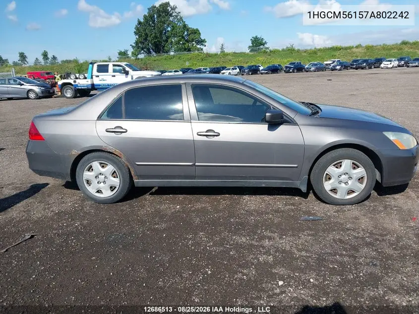 2007 HONDA ACCORD VIN 1HGCM56157A802242 — фото 13
