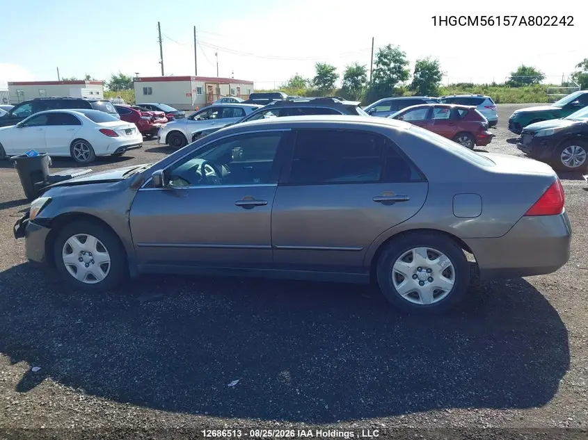 2007 HONDA ACCORD VIN 1HGCM56157A802242 — фото 14