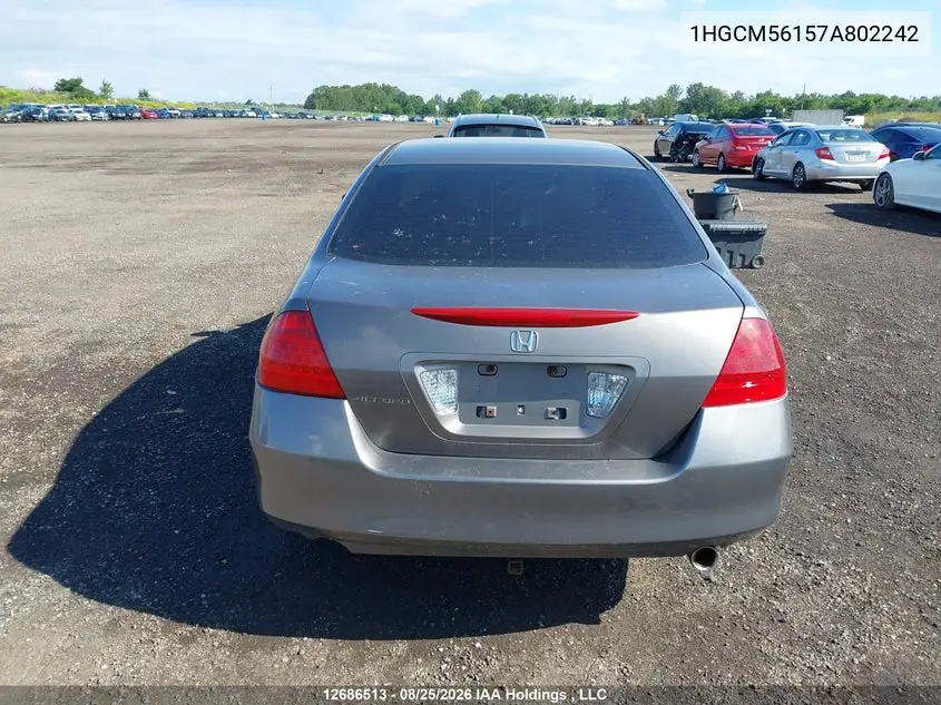 2007 HONDA ACCORD VIN 1HGCM56157A802242 — фото 16