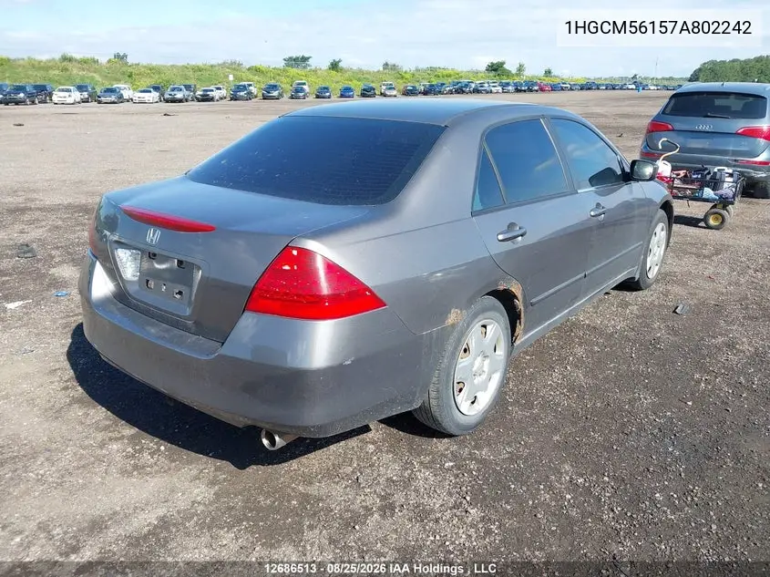 2007 HONDA ACCORD VIN 1HGCM56157A802242 — фото 4
