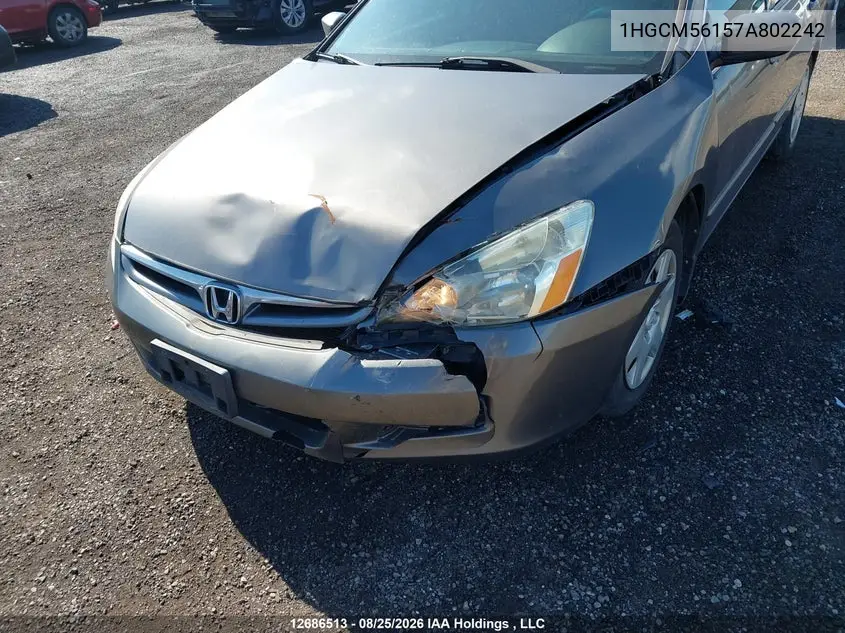 2007 HONDA ACCORD VIN 1HGCM56157A802242 — фото 6