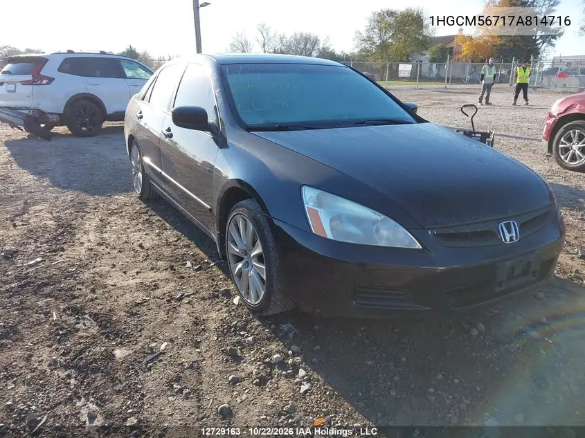 HONDA ACCORD 2007, VIN 1HGCM56717A814716