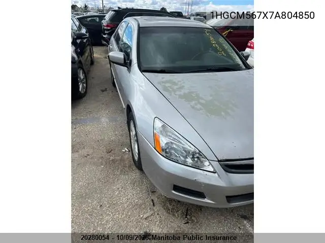 HONDA ACCORD 2007, VIN 1HGCM567X7A804850