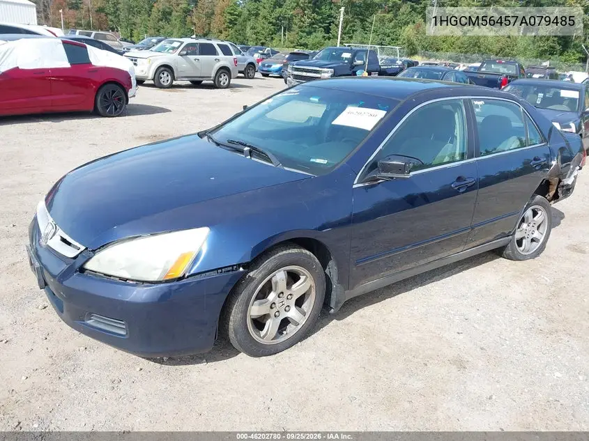 2007 HONDA ACCORD VIN 1HGCM56457A079485 — фото 2