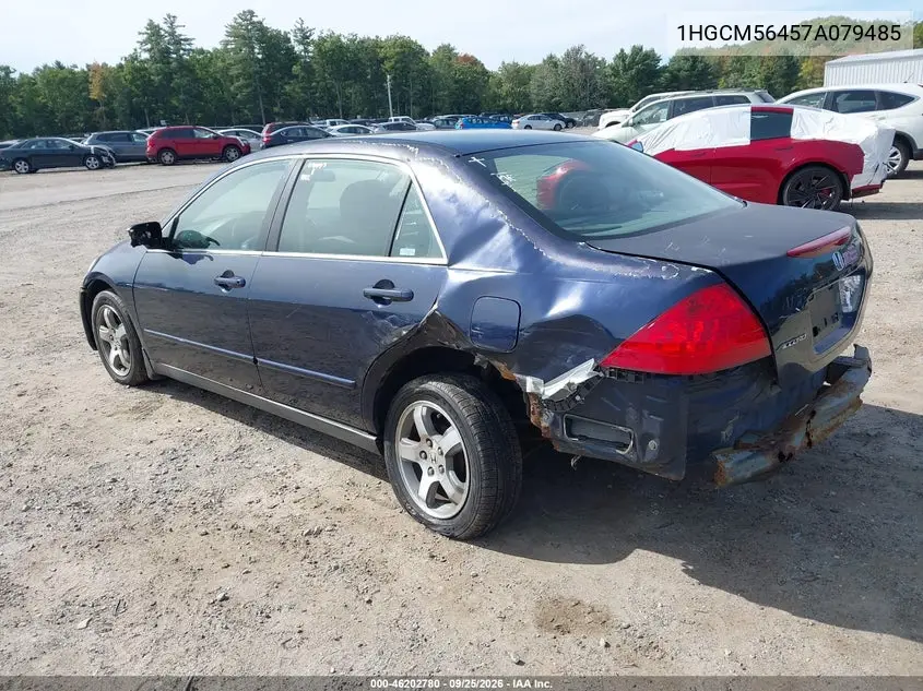 2007 HONDA ACCORD VIN 1HGCM56457A079485 — фото 3
