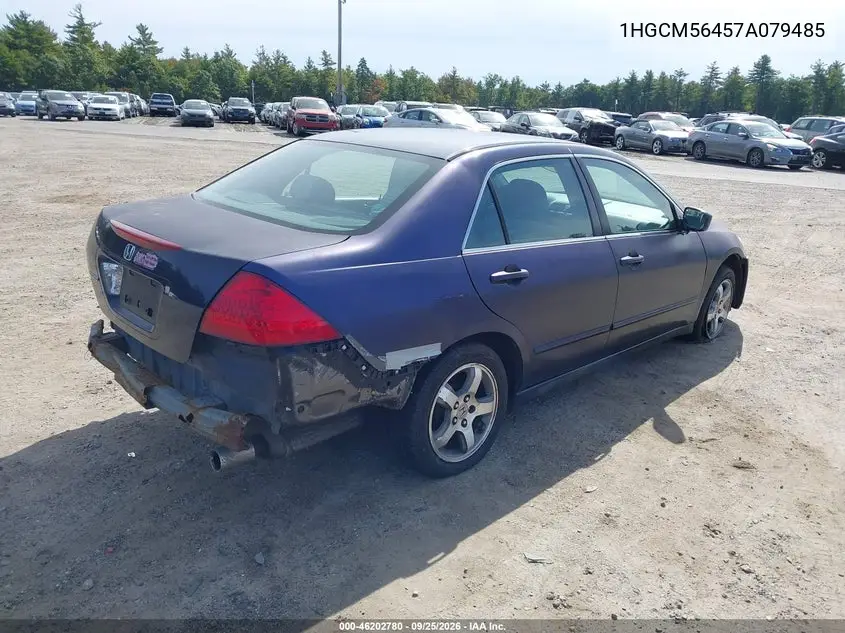 2007 HONDA ACCORD VIN 1HGCM56457A079485 — фото 4