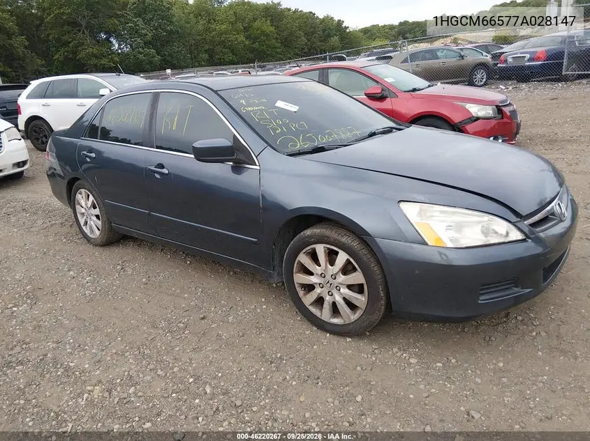 HONDA ACCORD 2007, VIN 1HGCM66577A028147