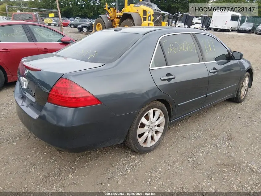 2007 HONDA ACCORD VIN 1HGCM66577A028147 — фото 4