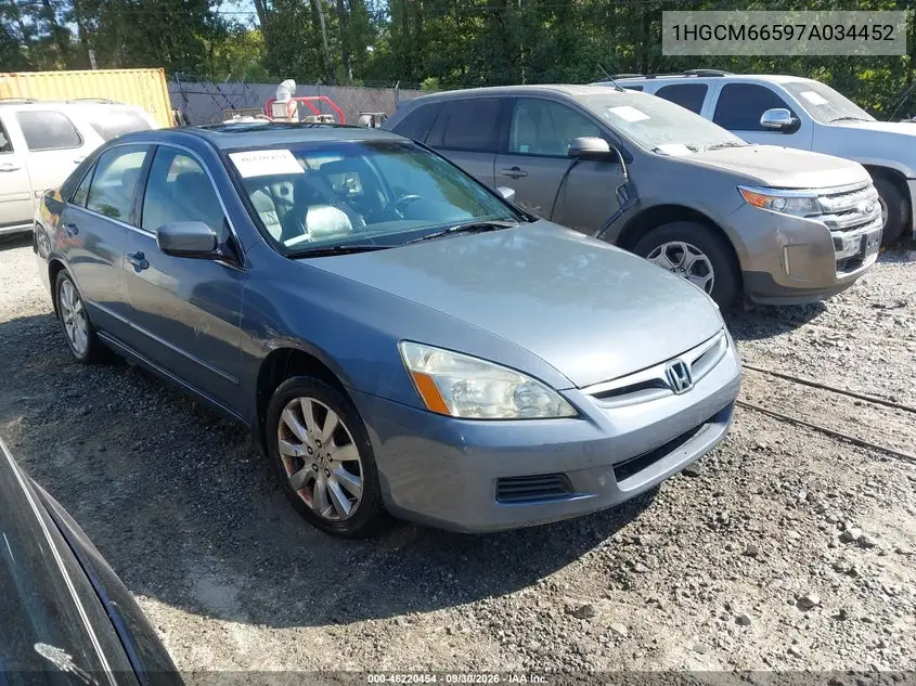 HONDA ACCORD 2007, VIN 1HGCM66597A034452