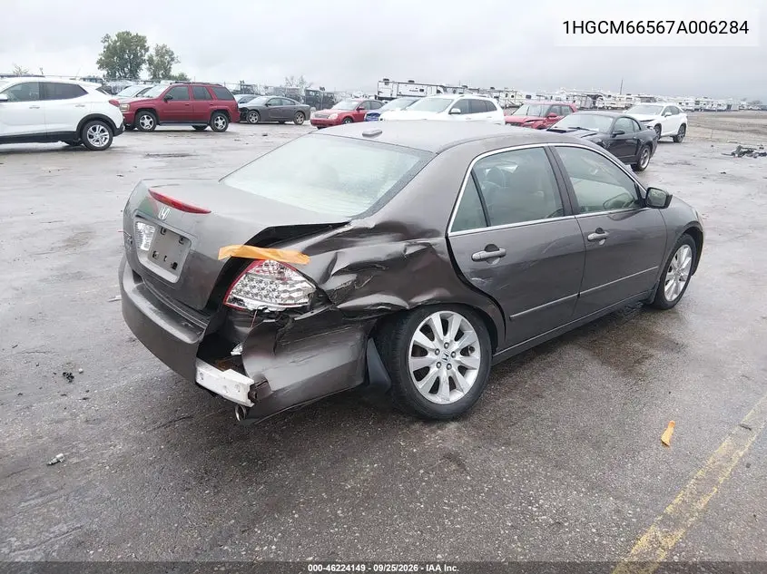 2007 HONDA ACCORD VIN 1HGCM66567A006284 — фото 4