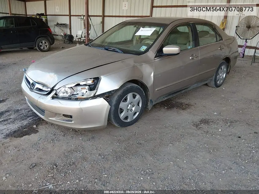 2007 HONDA ACCORD VIN 3HGCM564X7G708773 — фото 2