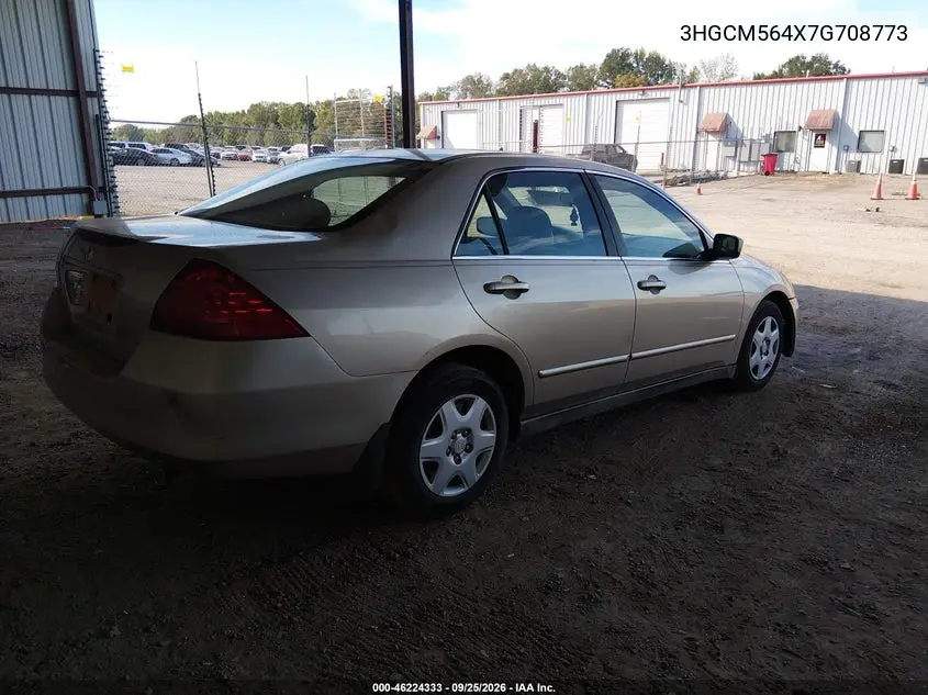 2007 HONDA ACCORD VIN 3HGCM564X7G708773 — фото 4