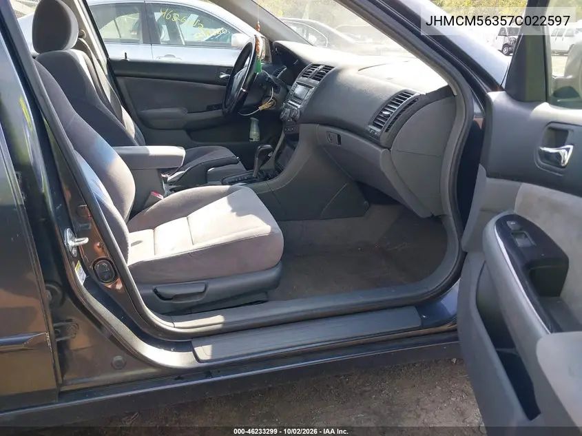 2007 HONDA ACCORD VIN JHMCM56357C022597 — фото 5
