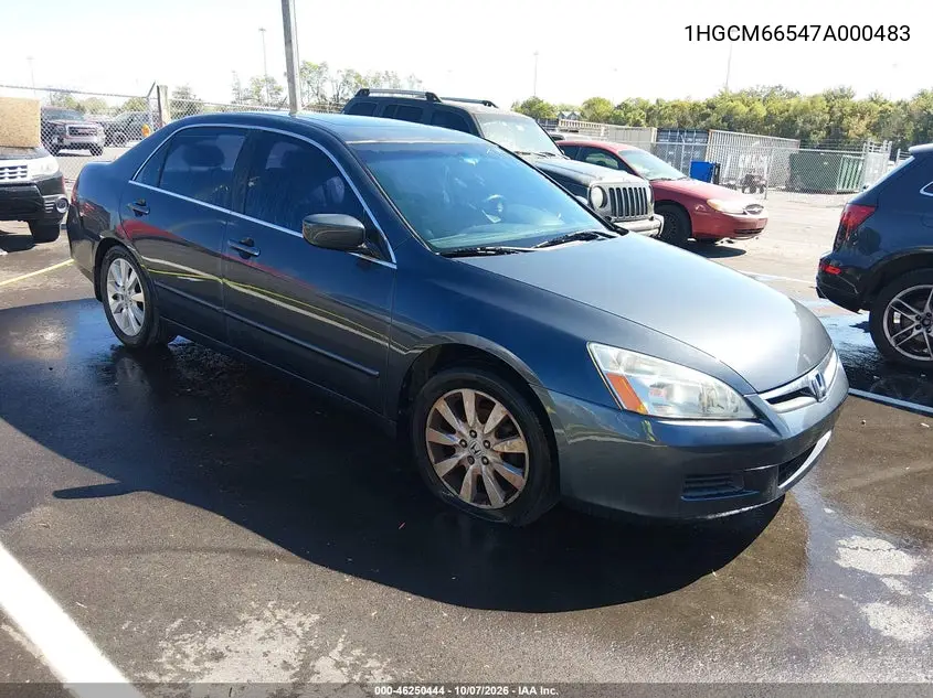 HONDA ACCORD 2007, VIN 1HGCM66547A000483