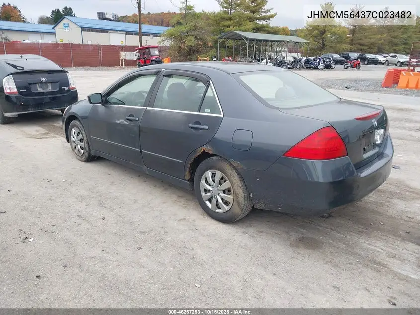 2007 HONDA ACCORD VIN JHMCM56437C023482 — фото 3