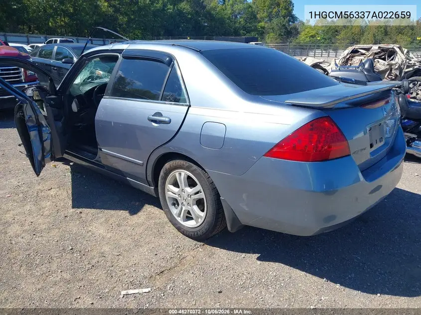 2007 HONDA ACCORD VIN 1HGCM56337A022659 — фото 3