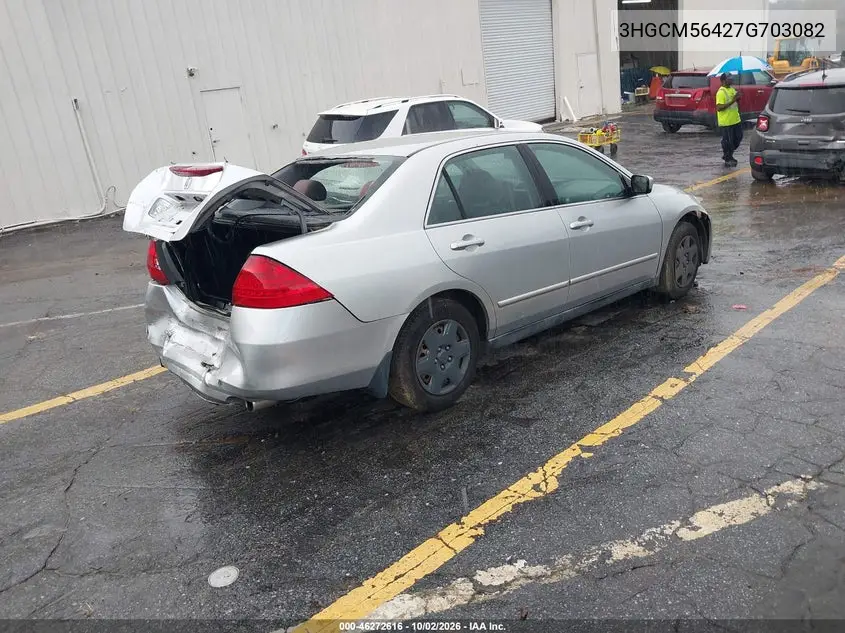 2007 HONDA ACCORD VIN 3HGCM56427G703082 — фото 4