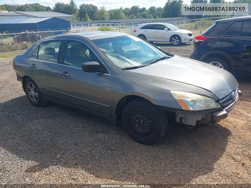 HONDA ACCORD 2007, VIN 1HGCM56887A189269