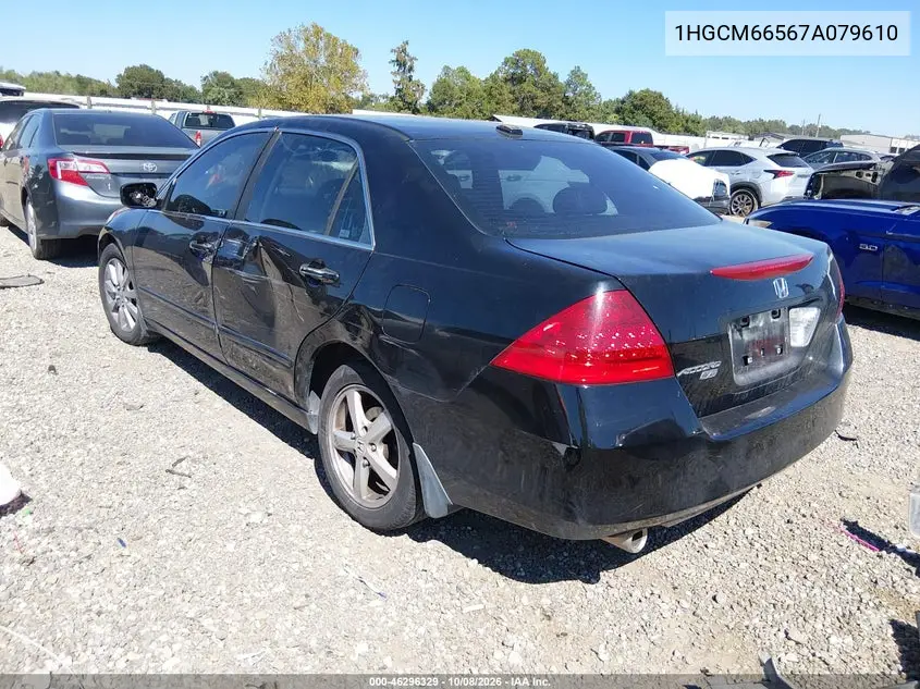2007 HONDA ACCORD VIN 1HGCM66567A079610 — фото 3