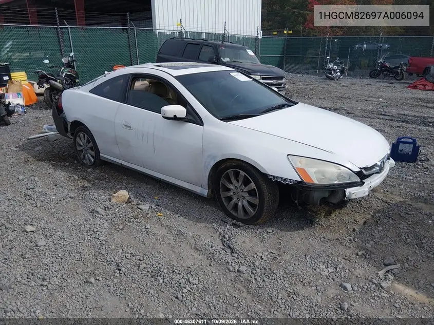 HONDA ACCORD 2007, VIN 1HGCM82697A006094