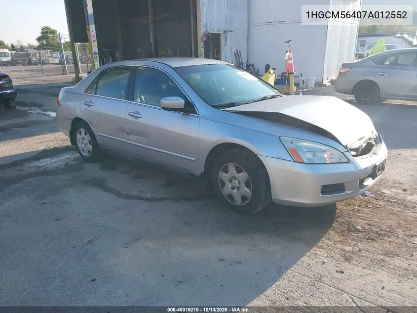HONDA ACCORD 2007, VIN 1HGCM56407A012552
