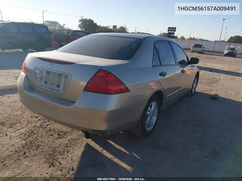 2007 HONDA ACCORD VIN 1HGCM56157A009491 — фото 4