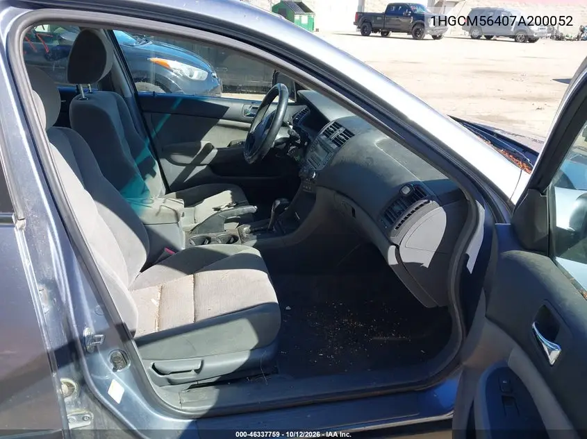 2007 HONDA ACCORD VIN 1HGCM56407A200052 — фото 5