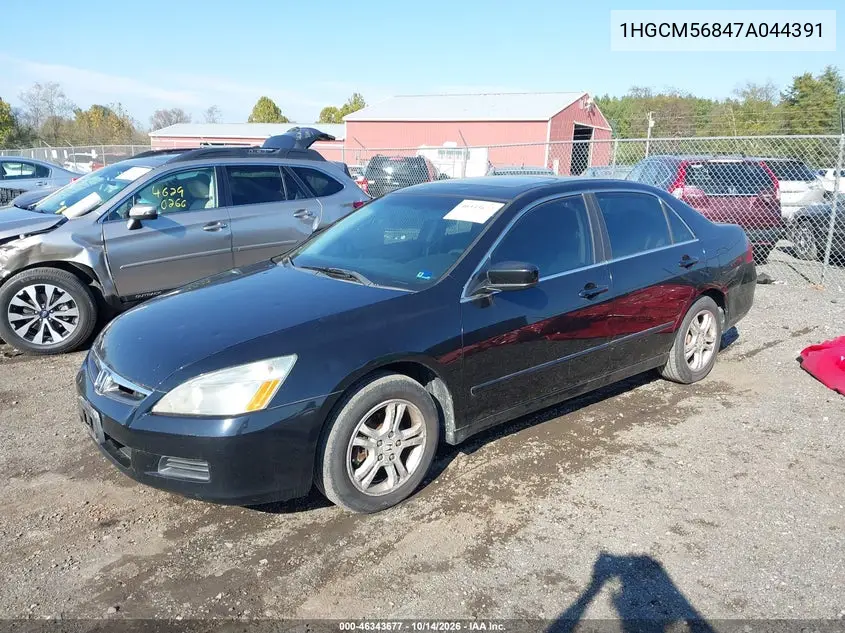 2007 HONDA ACCORD VIN 1HGCM56847A044391 — фото 2
