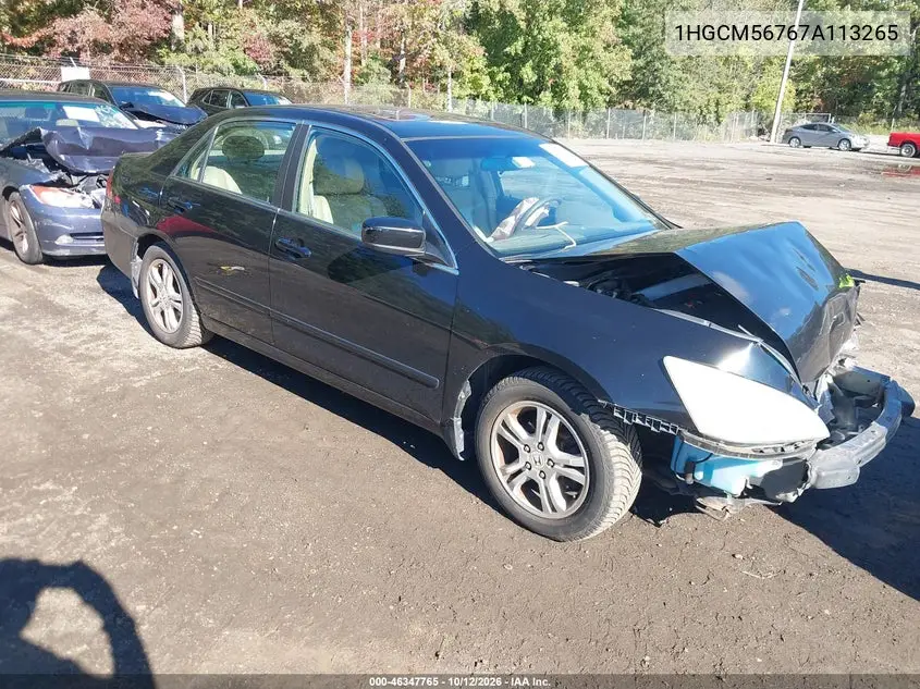 HONDA ACCORD 2007, VIN 1HGCM56767A113265