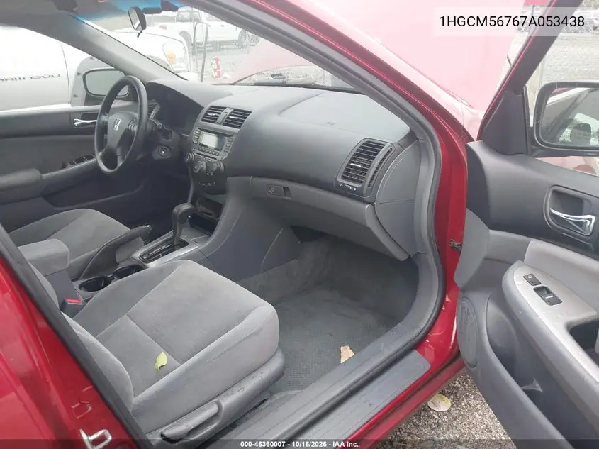2007 HONDA ACCORD VIN 1HGCM56767A053438 — фото 5