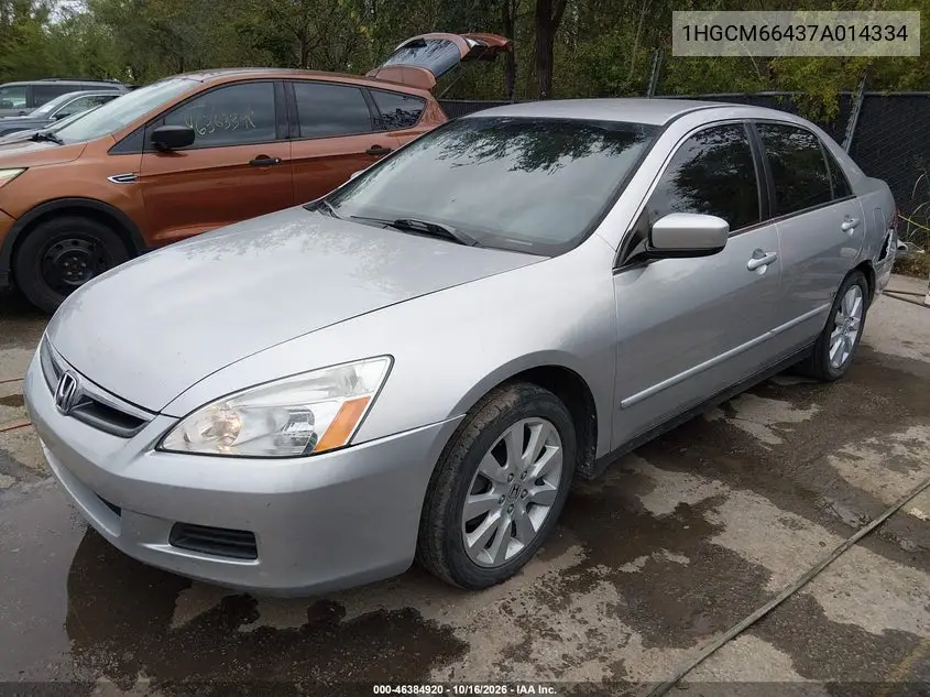 2007 HONDA ACCORD VIN 1HGCM66437A014334 — фото 2
