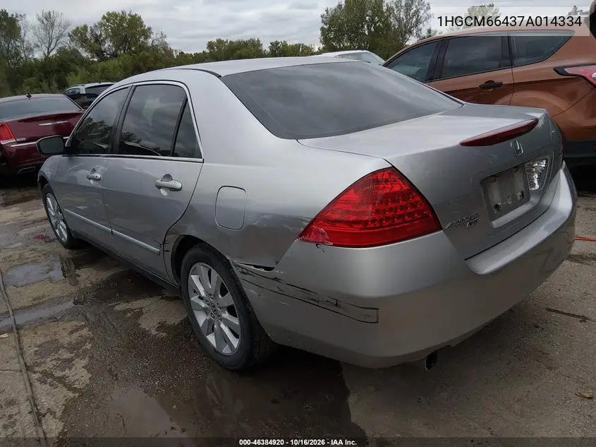 2007 HONDA ACCORD VIN 1HGCM66437A014334 — фото 3