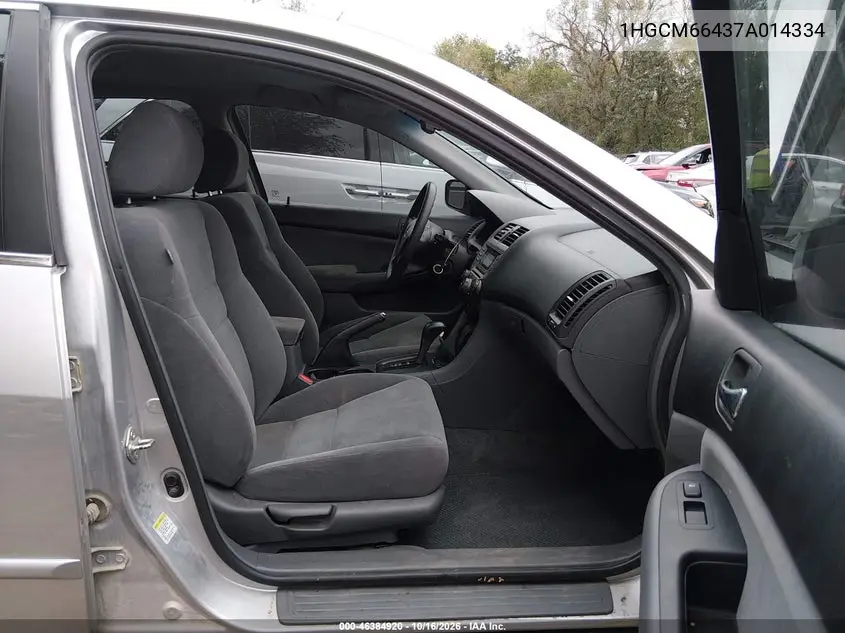 2007 HONDA ACCORD VIN 1HGCM66437A014334 — фото 5