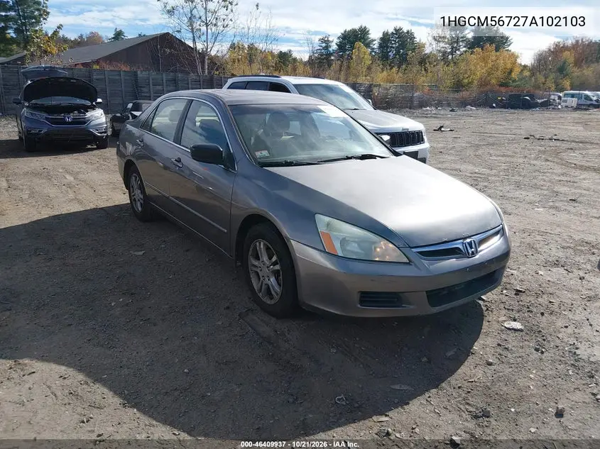 HONDA ACCORD 2007, VIN 1HGCM56727A102103