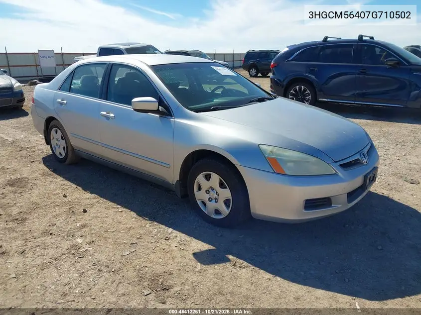 HONDA ACCORD 2007, VIN 3HGCM56407G710502