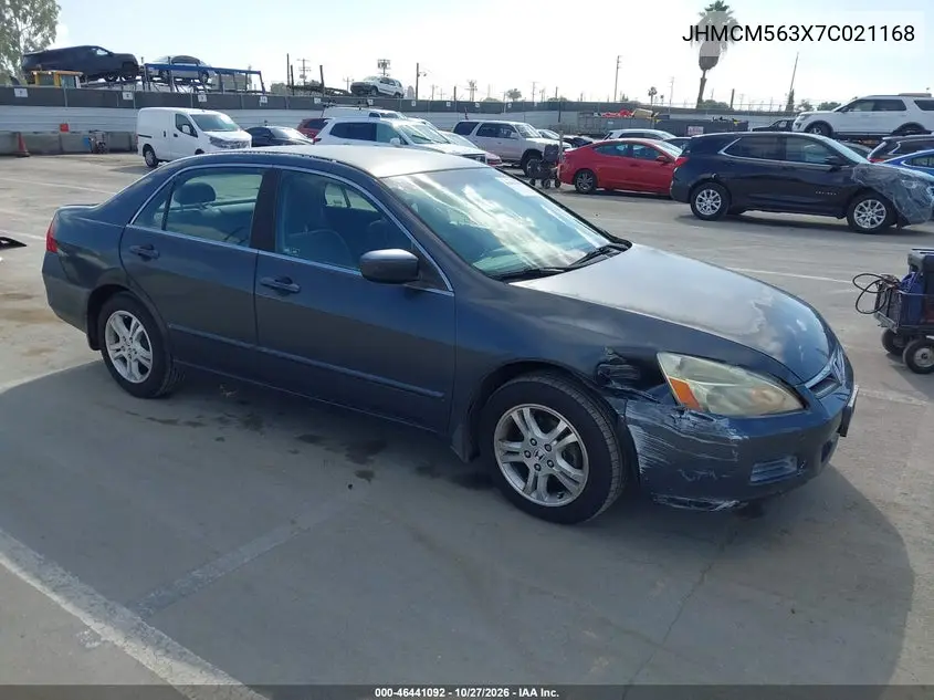HONDA ACCORD 2007, VIN JHMCM563X7C021168