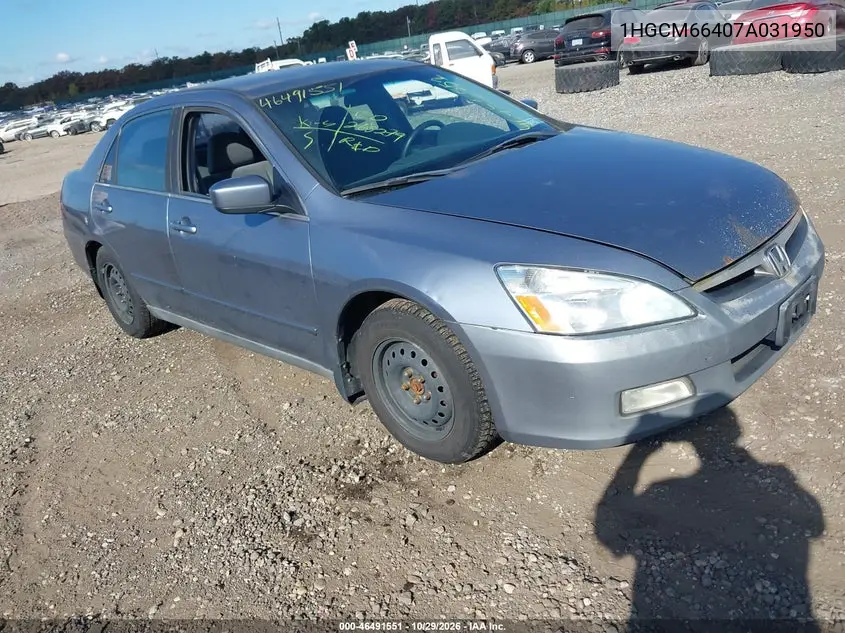 HONDA ACCORD 2007, VIN 1HGCM66407A031950