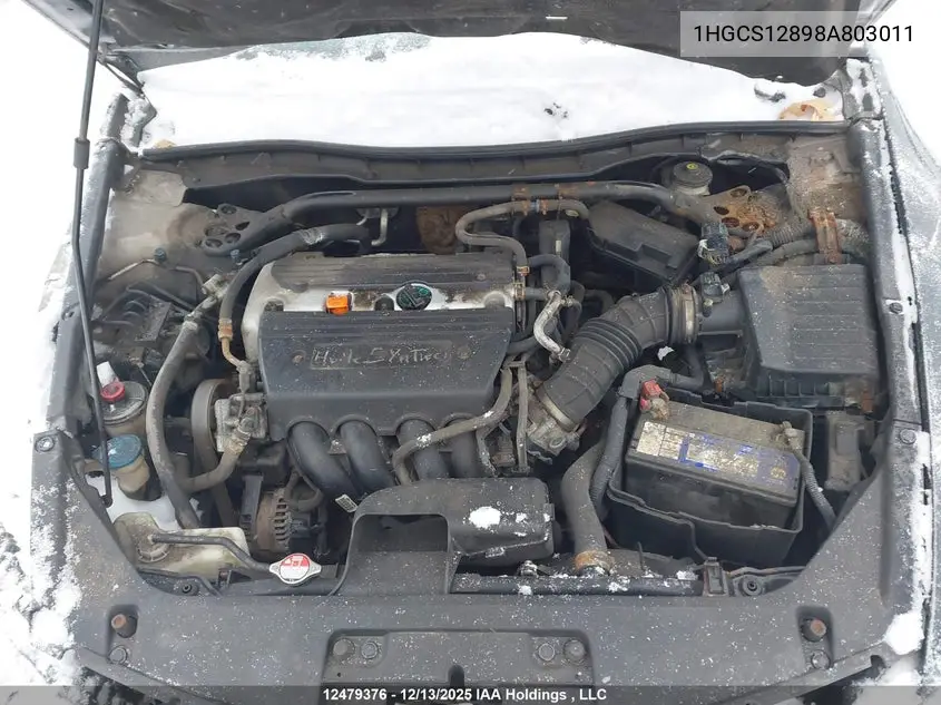 2008 HONDA ACCORD VIN 1HGCS12898A803011 — фото 10
