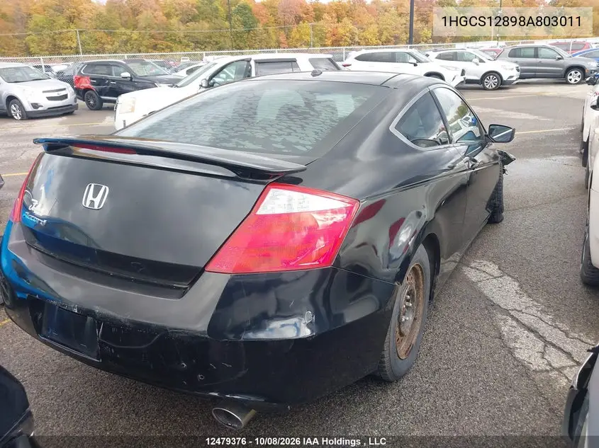 2008 HONDA ACCORD VIN 1HGCS12898A803011 — фото 4