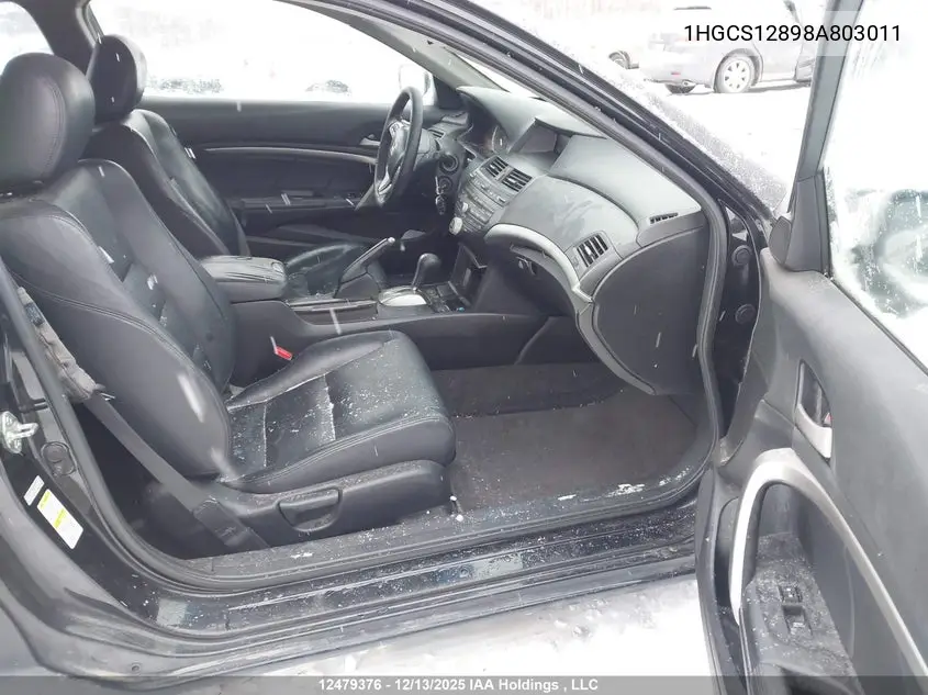 2008 HONDA ACCORD VIN 1HGCS12898A803011 — фото 5