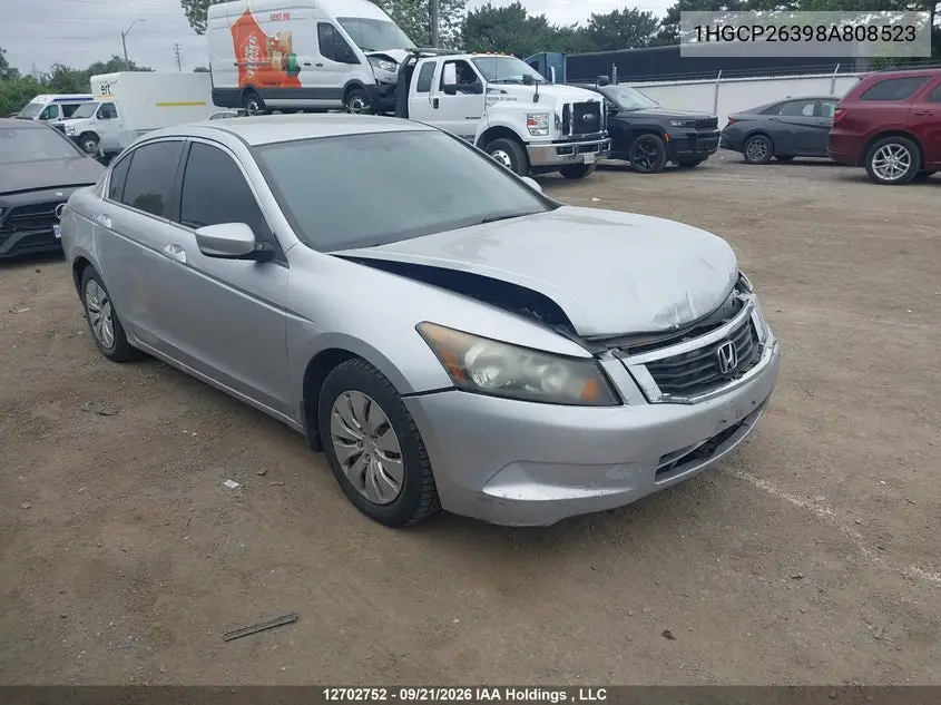 HONDA ACCORD 2008, VIN 1HGCP26398A808523