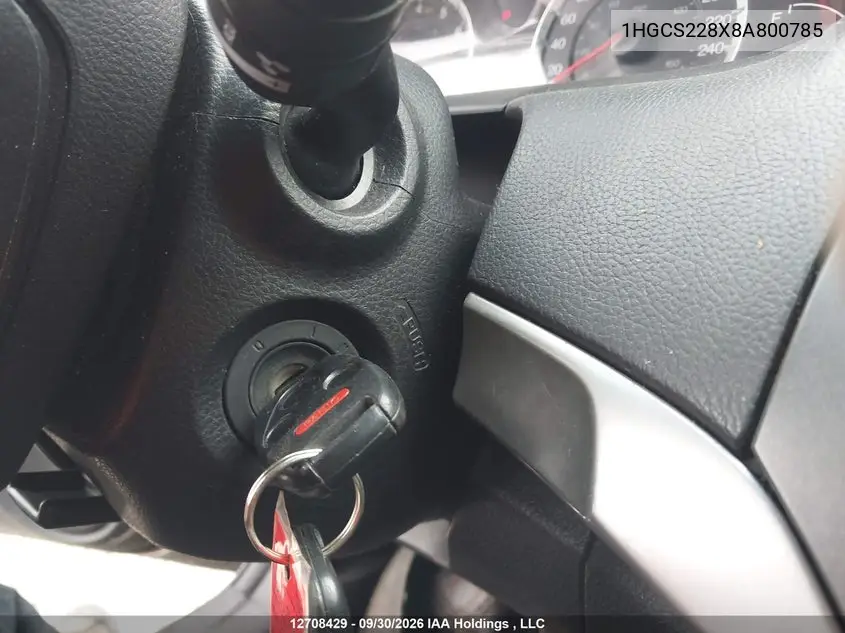 2008 HONDA ACCORD VIN 1HGCS228X8A800785 — фото 11