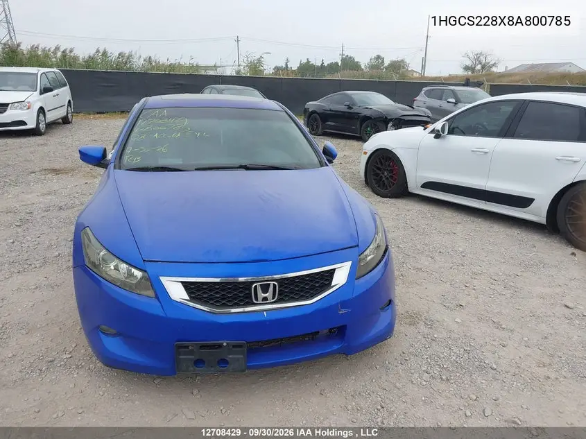 2008 HONDA ACCORD VIN 1HGCS228X8A800785 — фото 13