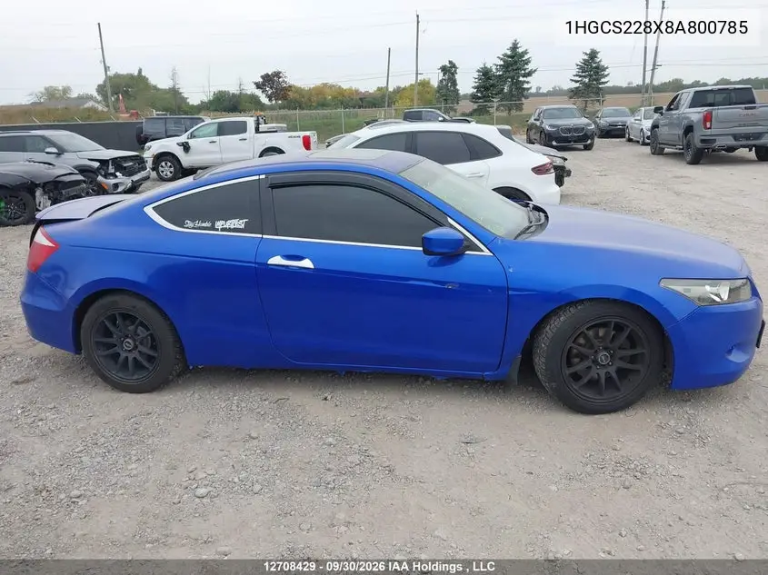 2008 HONDA ACCORD VIN 1HGCS228X8A800785 — фото 14