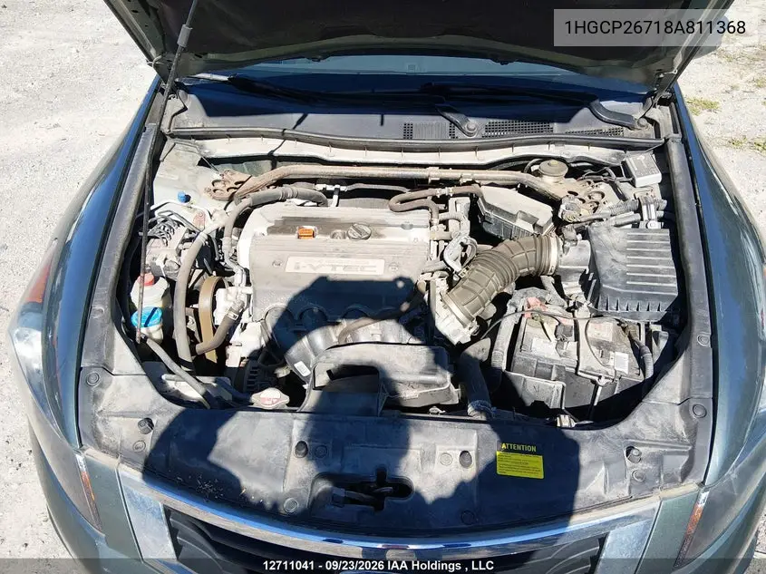 2008 HONDA ACCORD VIN 1HGCP26718A811368 — фото 10