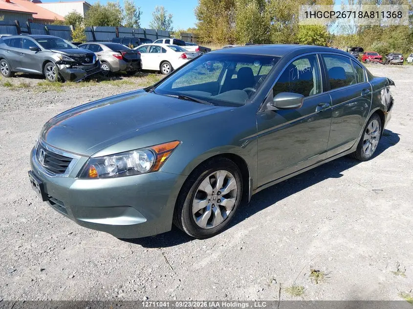 2008 HONDA ACCORD VIN 1HGCP26718A811368 — фото 2