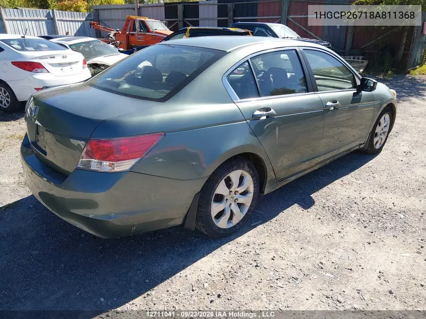 2008 HONDA ACCORD VIN 1HGCP26718A811368 — фото 4